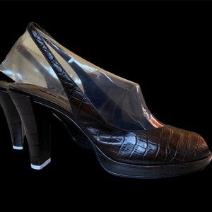 Nine West Brown Slingback Platform Pump